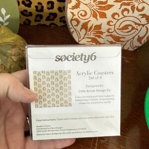 Society6 Acrylic Coasters Set - sage tones